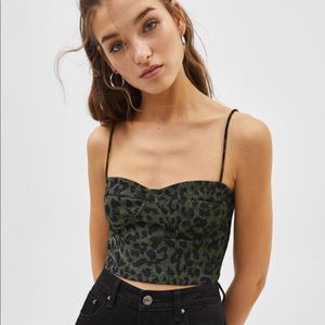 (SOLD) NWT Bershka Leopard Print Metallic Crop Top